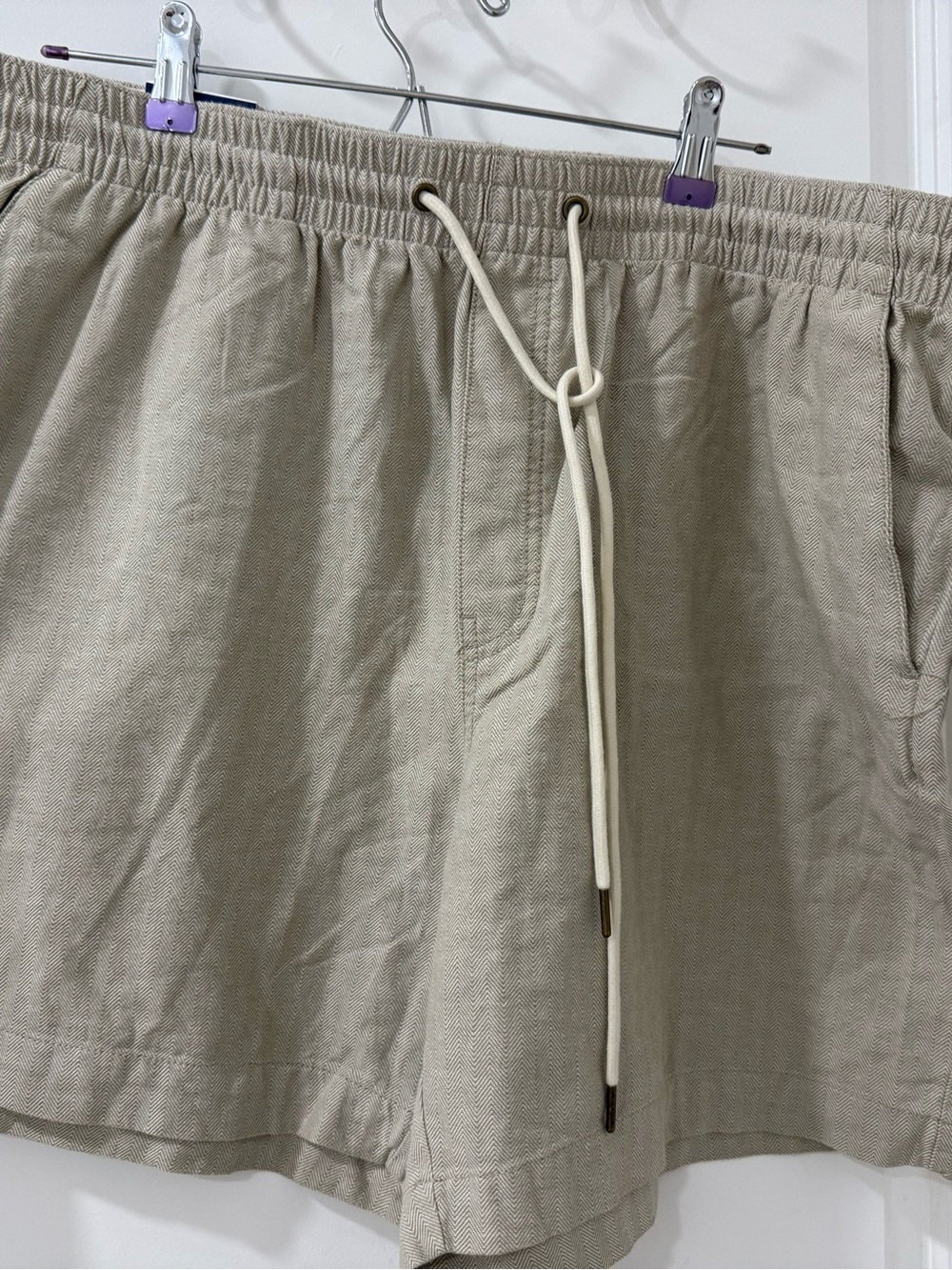 Nautica Cream Elastic Waist Shorts